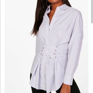 Stripe Corset Front Shirt